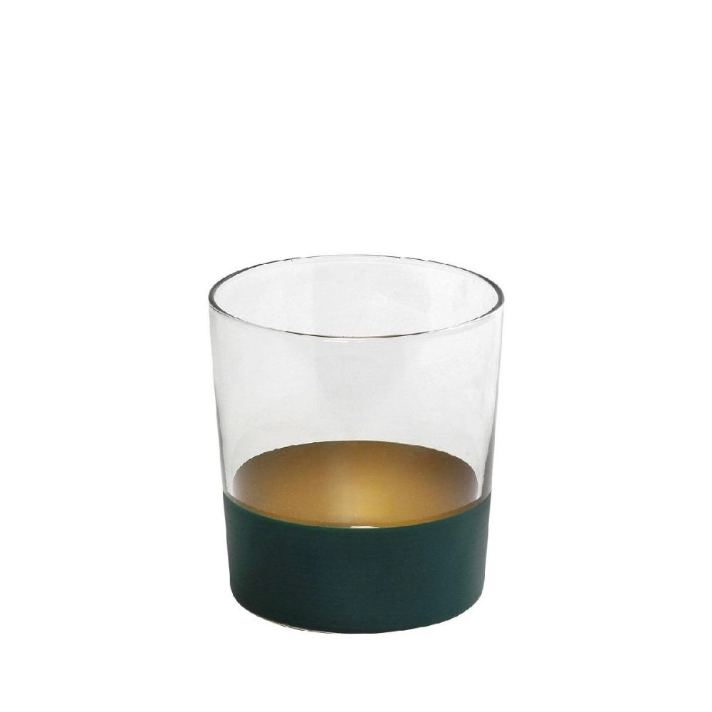 potiri-alfa-380ml-prasino-chryso-espiel Ένα ποτήρι γενικής χρήσης σε πράσινο ματ χρώμα στο εξωτερικό του και χρυσό στο εσωτερικό του