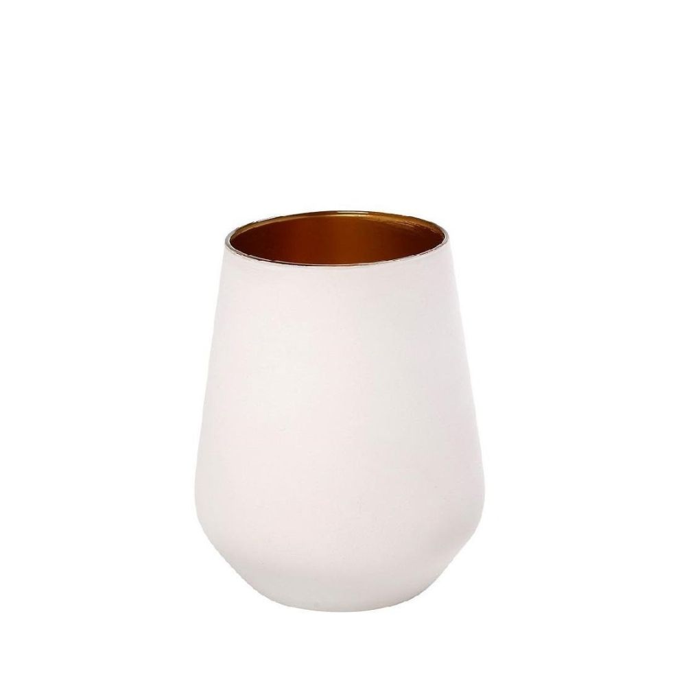 potiri-maya-425ml-leyko-chryso-espiel Ένα μεγάλο ποτήρι γενικής χρήσης σε λευκό ματ χρώμα στο εξωτερικό του και χρυσό στο εσωτερικό του