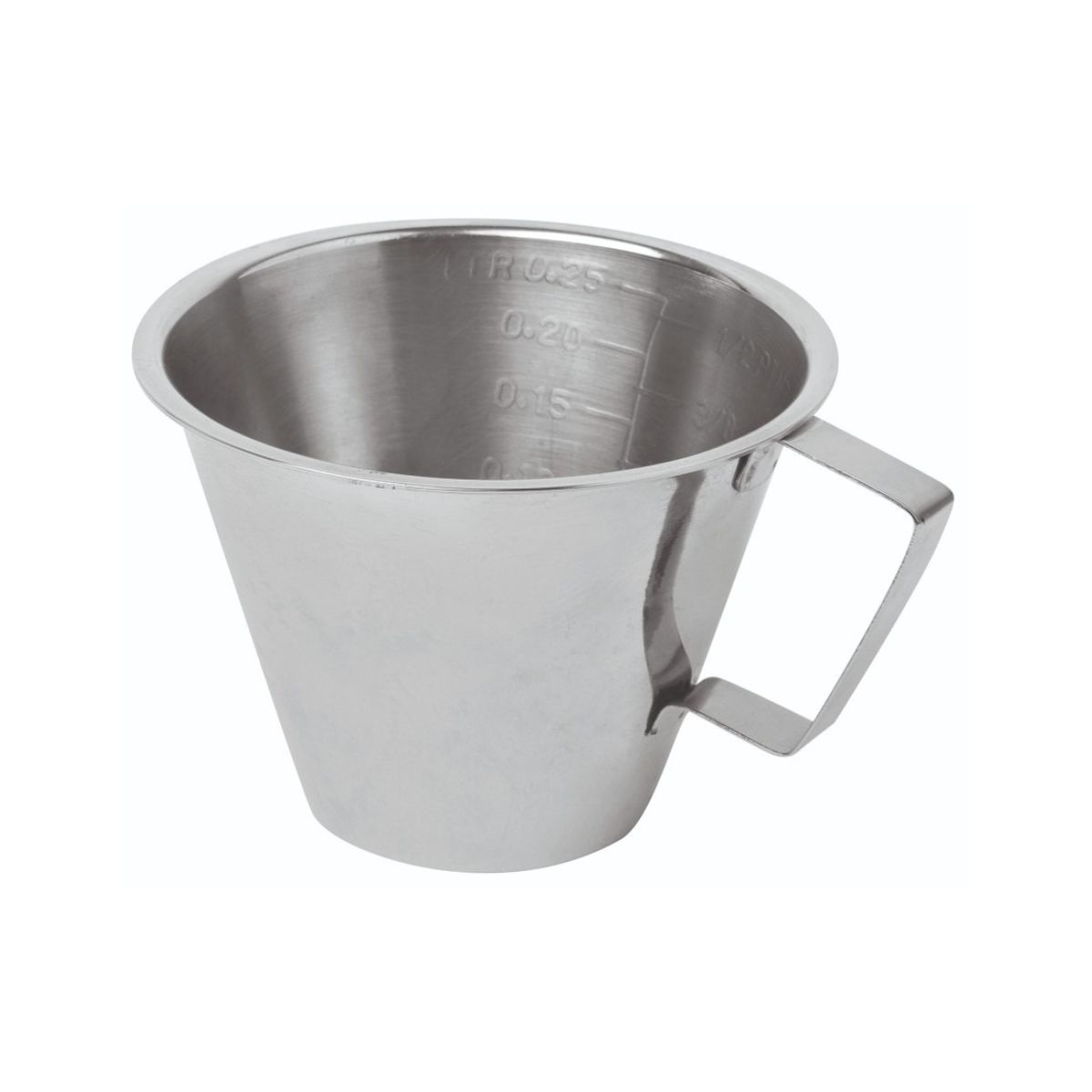 Ένας inox συλλέκτης μεζούρα σε σχήμα μικρής κούπας