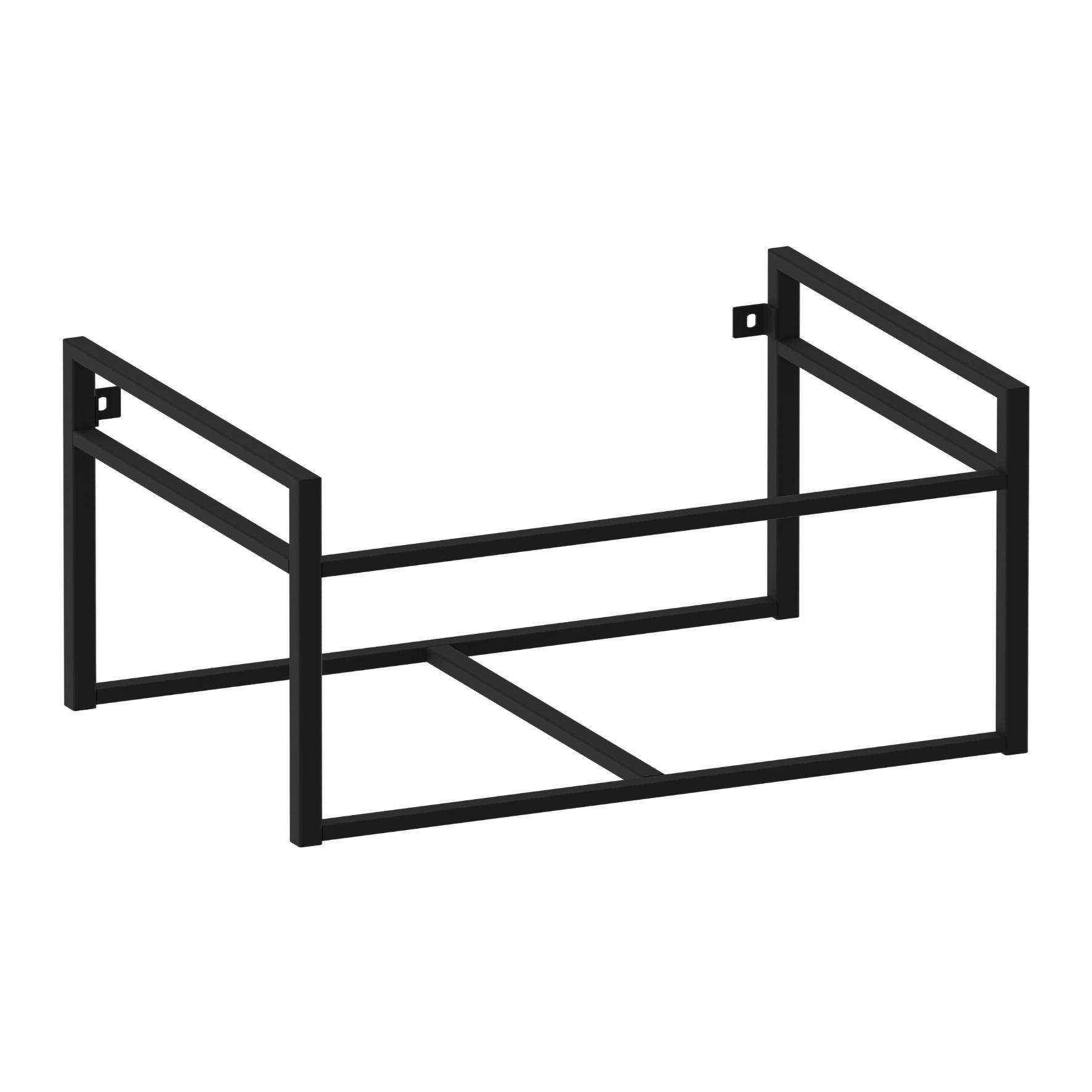 Μία μεγάλη επιτοίχια μεταλλική μαύρη βάση για έπιπλο νιπτήρα