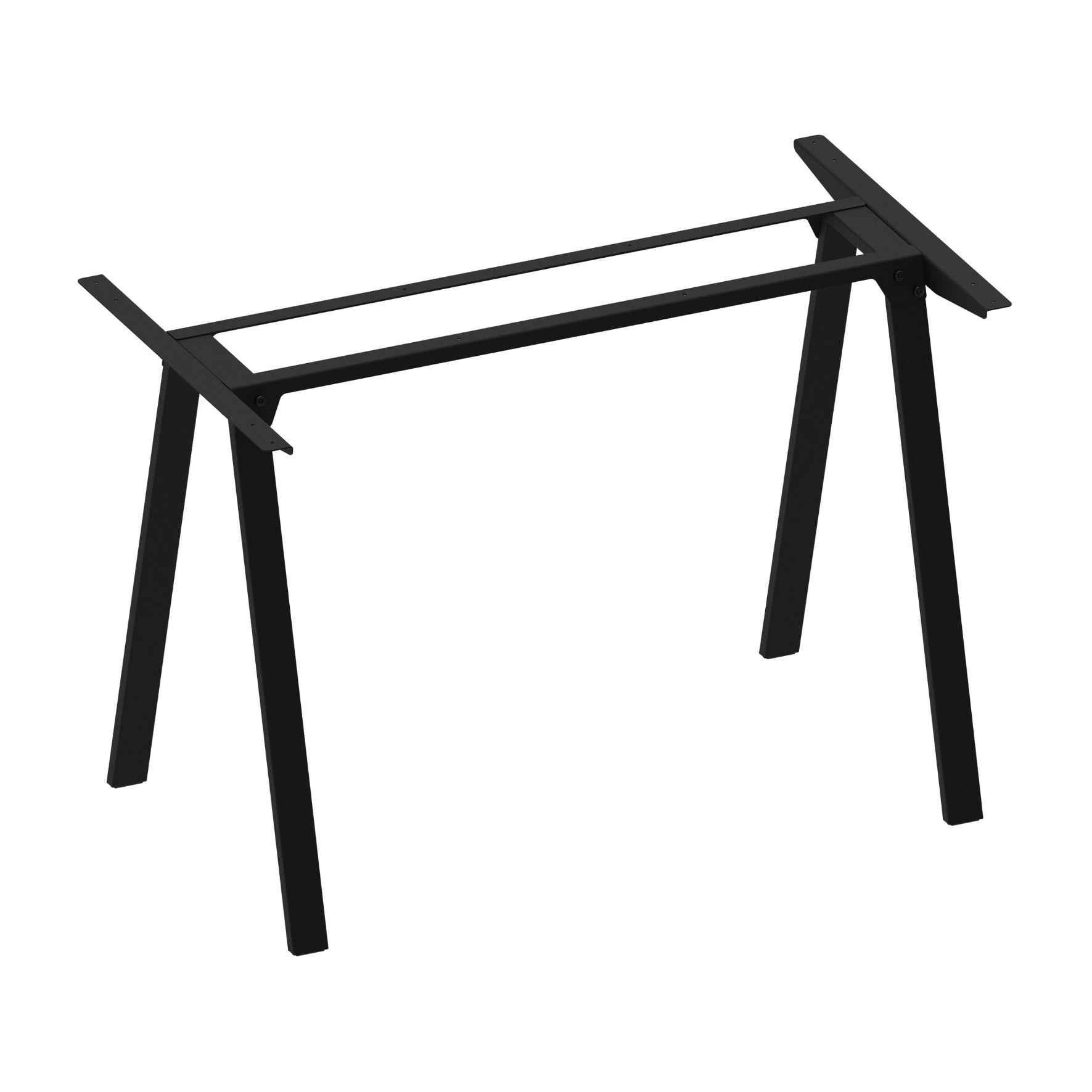 Μία μεταλλική βάση γραφείου εργασίας σε μαύρο χρώμα με πόδια σε σχήμα Λ