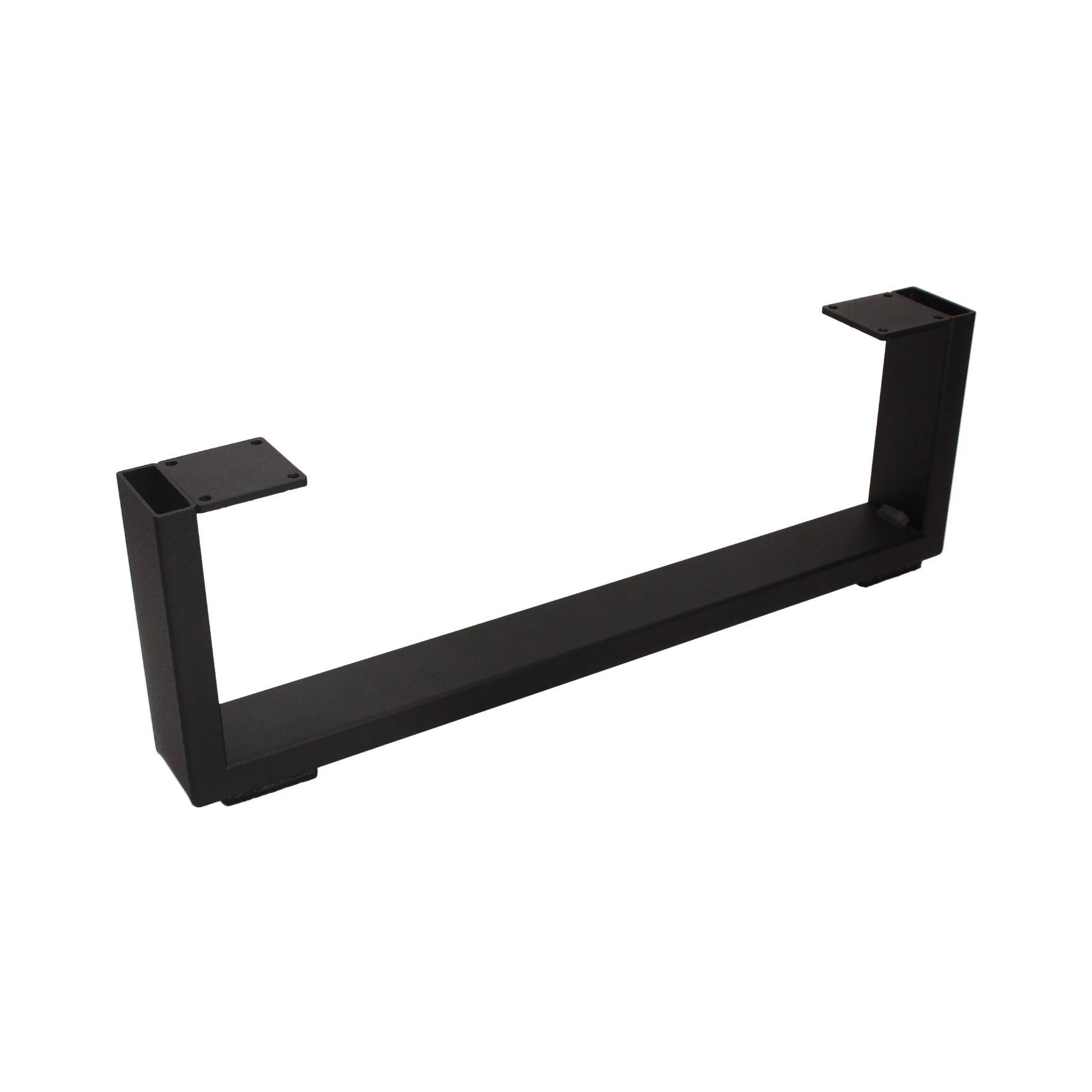 Ένα μαύρο μεταλλικό πόδι επίπλου 37x4x12 από ανοξείδωτο χάλυβα με ενιαία βάση