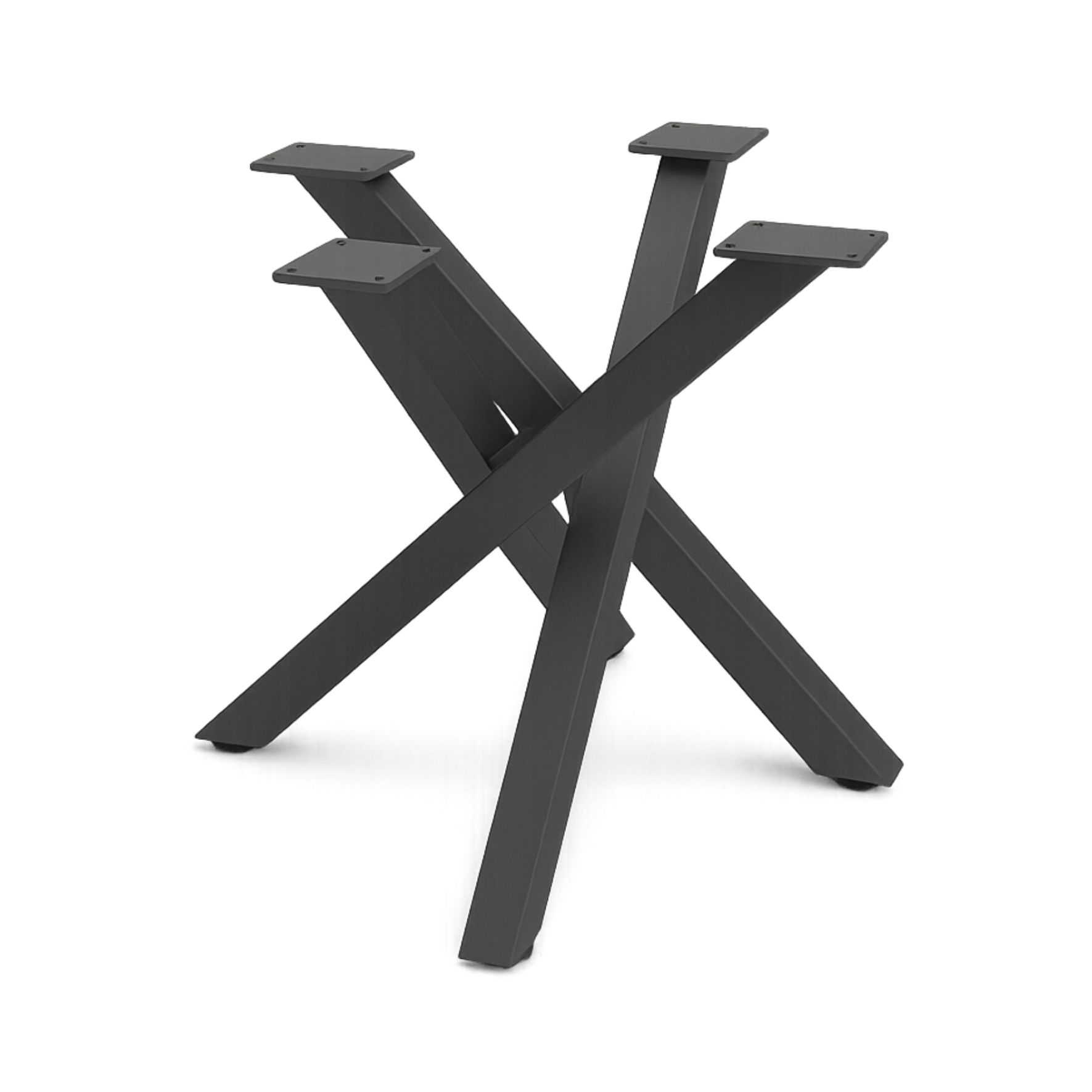 Μεταλλική βάση τραπεζιού τύπου Χ με ρεγουλατόρους, Ø55x43 cm σε μαύρο ματ
