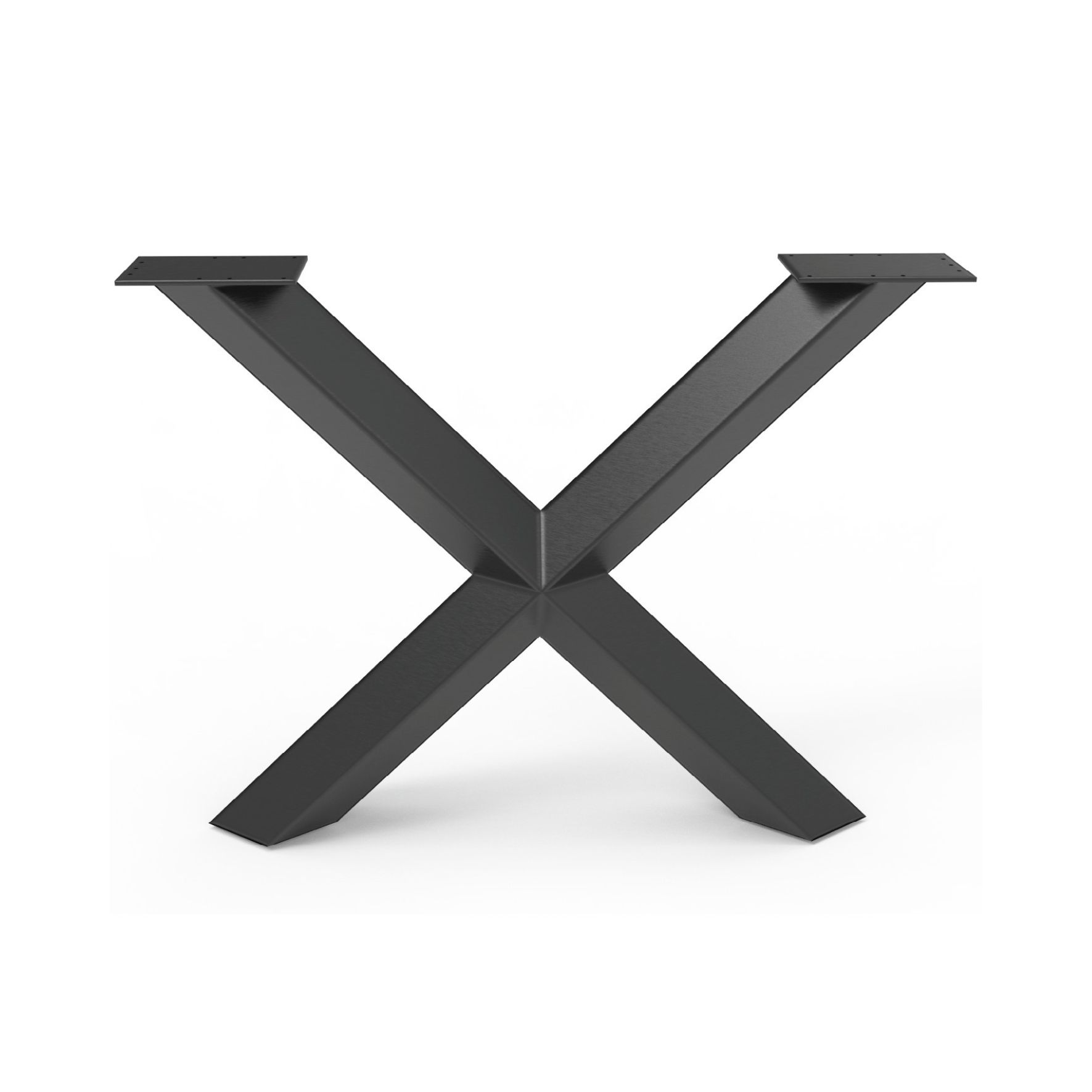 Μαύρο μεταλλικό πόδι τραπεζιού τύπου Χ με ρεγουλατόρους 82,6x73,0 cm