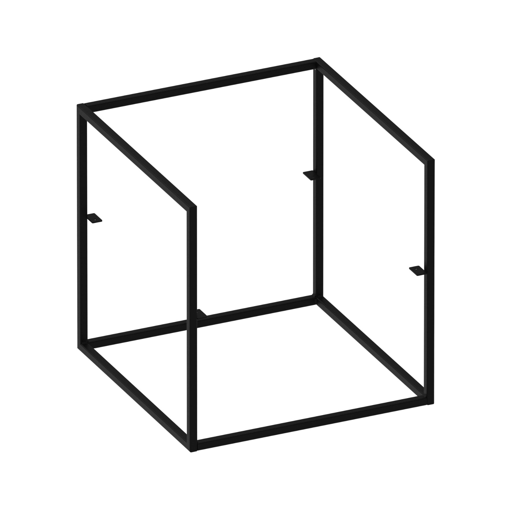 Μεταλλική βάση κομοδίνου από χάλυβα 48x48x48εκ σε μαύρο ματ φινίρισμα